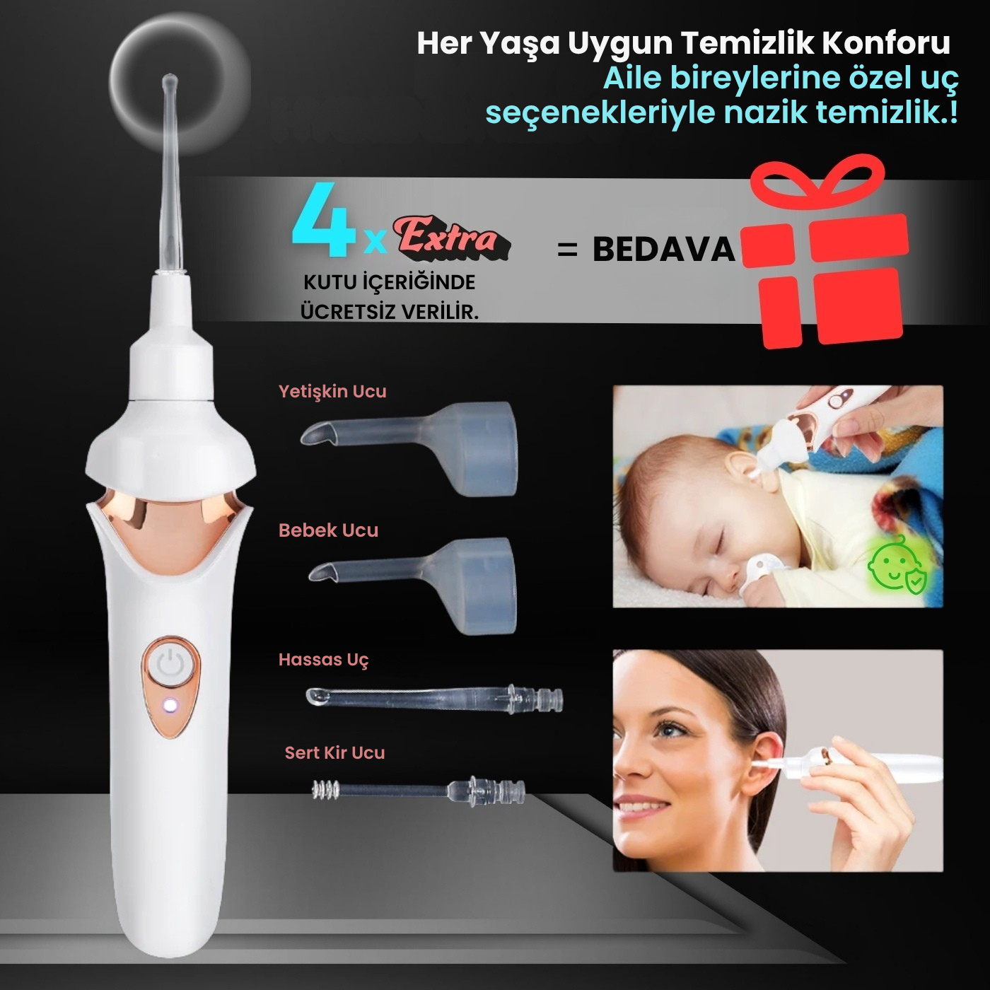 EARVAKO Vakumlu Kulak Temizleyici