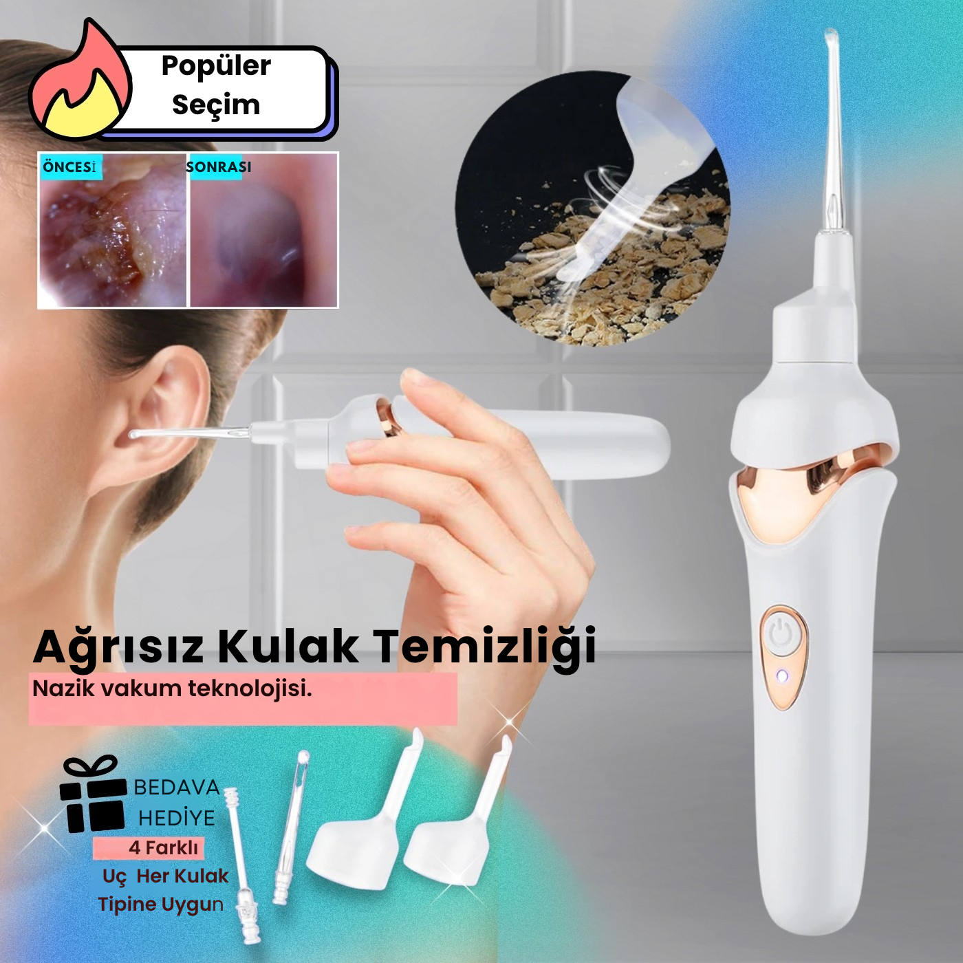 EARVAKO Vakumlu Kulak Temizleyici